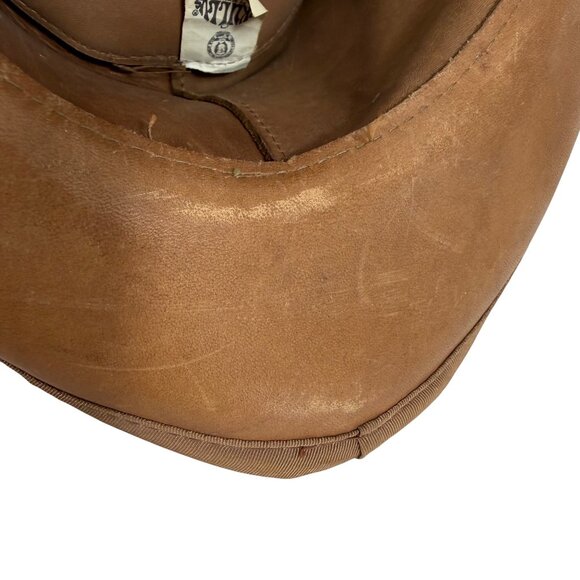 VTG Henschel Skully Western Suede Cowboy Hat Tooled Leather Buckle Band Size M - Picture 9 of 10
